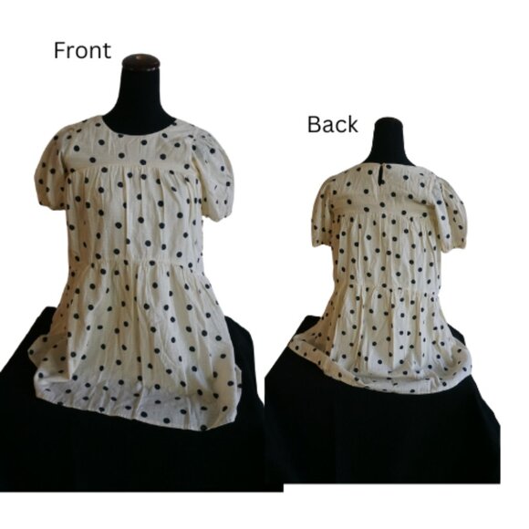 Polka Dot Peplum Mini Dress/ Blouse - Size SM - Picture 1 of 1